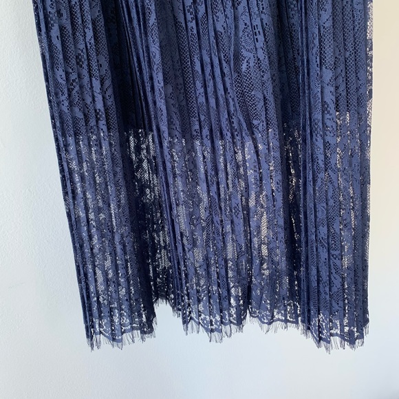 H&M Pleated Lace Overlay Midi Skirt - Picture 4 of 7